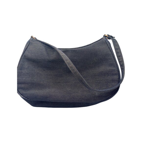 Guess Vintage Y2K Denim Shoulder Bag –Logo Charm, 10.5” Drop- Retro Red Interior - Picture 5 of 13